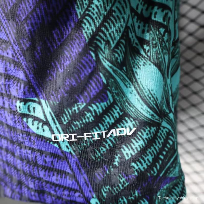 Player Version 2025 Brazil Purple with Tropical Leaf Pattern Jersey