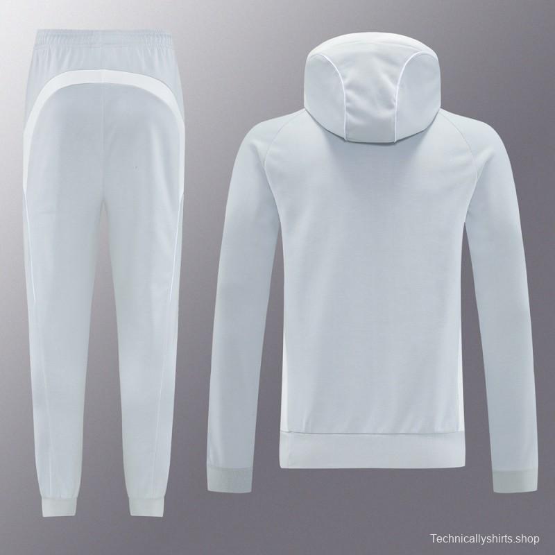 25/26 Real Madrid Hoodie Full Zipper Jacket + Long Pants