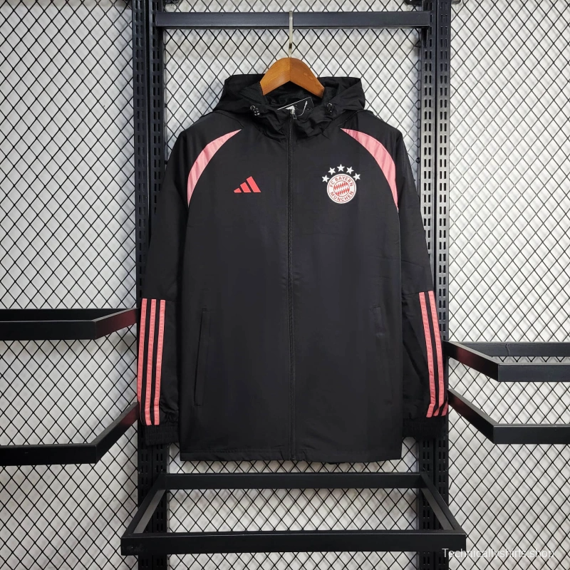 25/26 Bayern Munich Jacket Black Windbreaker