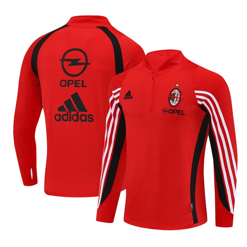 Retro 03/04 AC Milan Red Half Zipper Jacket+Long Pants