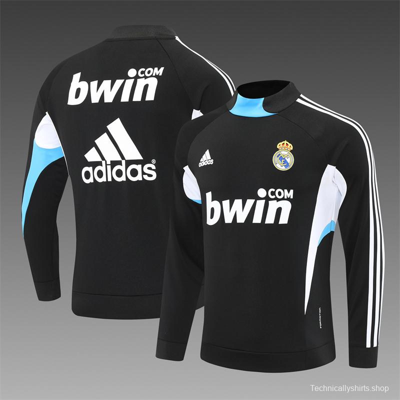 Retro 08/09 Real Madrid Black Half Zipper Jacket