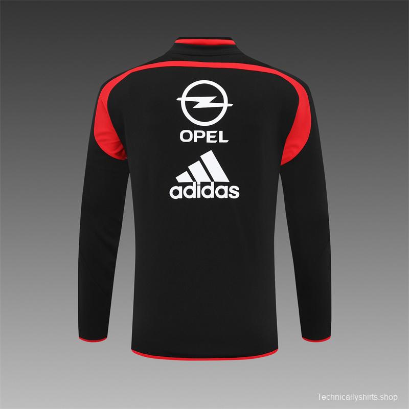 Retro 04/05 AC Milan Black Half Zipper Jacket+Long Pants