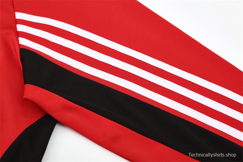 Retro 03/04 AC Milan Red Half Zipper Jacket+Long Pants