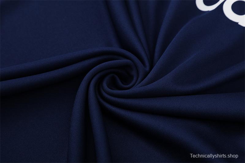 Retro 05/06 Real Madrid Royal Blue Half Zipper Jacket+Long Pants
