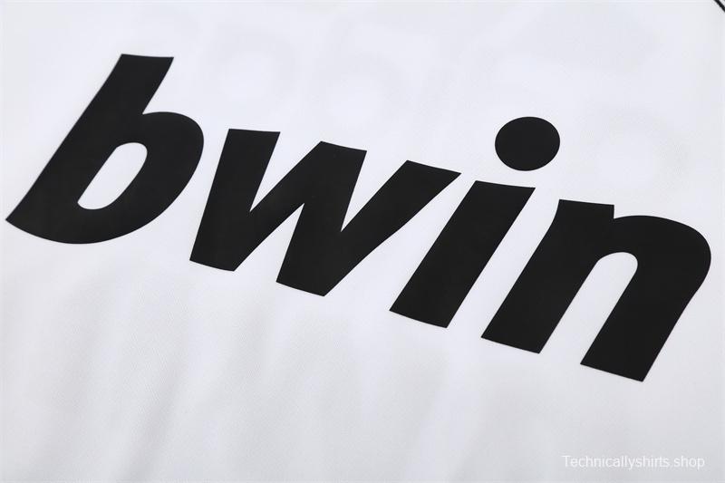 Retro 12/13 Real Madrid White/Blue Half Zipper Jacket+Long Pants