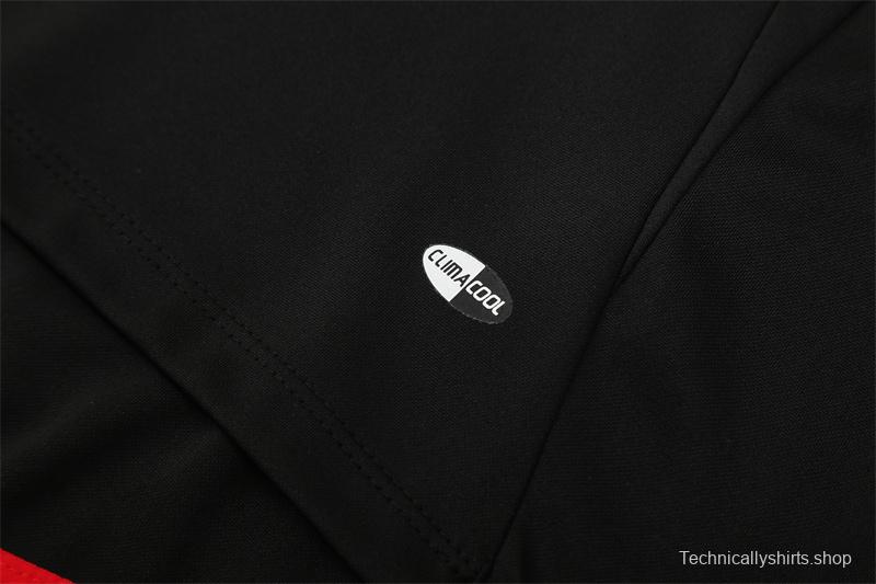 Retro 04/05 AC Milan Black Half Zipper Jacket+Long Pants