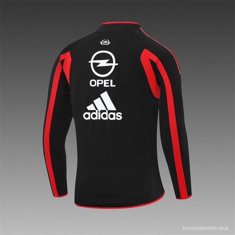 Retro 05/06 AC Milan Black Half Zipper Jacket+Long Pants