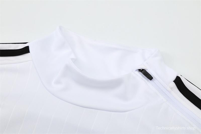 Retro 15/16 Real Madrid White Half Zipper Jacket