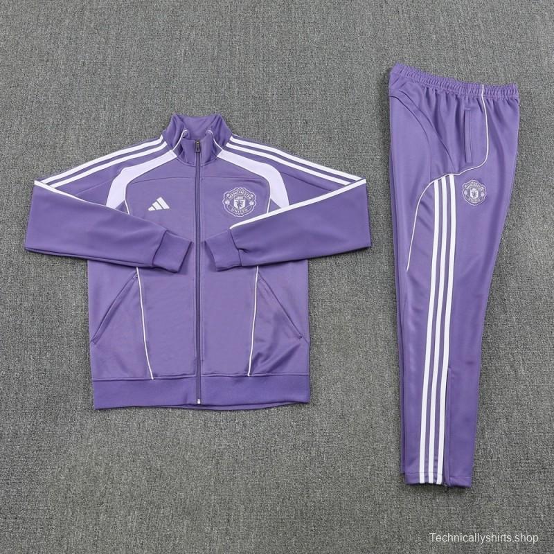 2025 Adidas Purple Full Zipper Jacket + Long Pants
