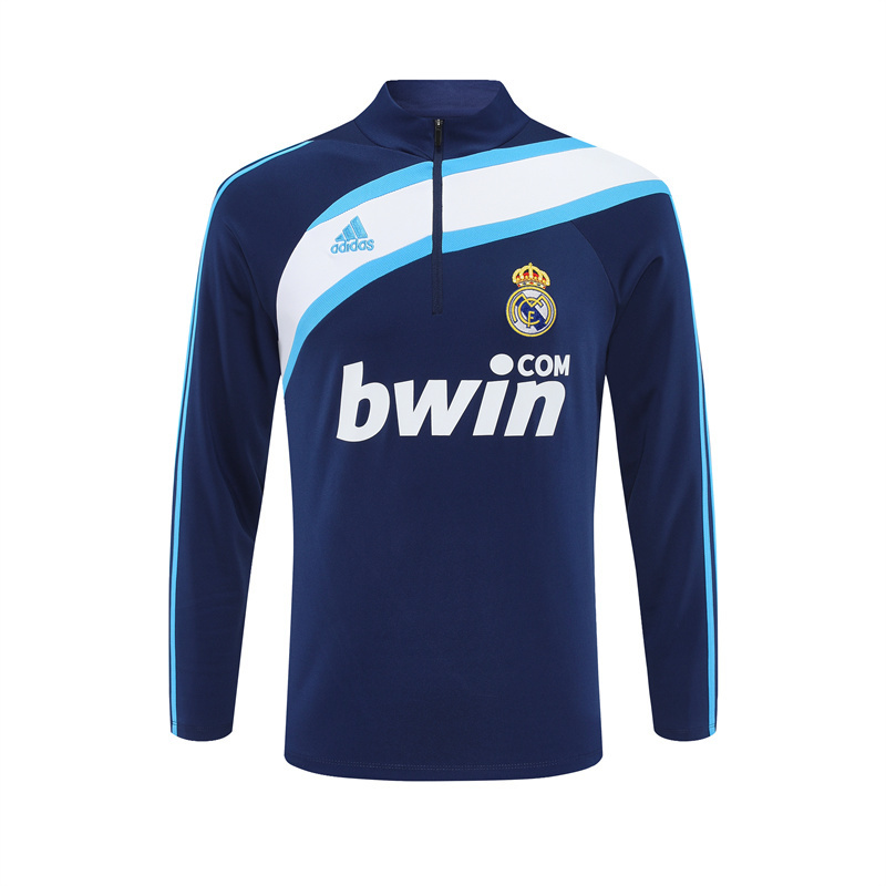 Retro 09/10 Real Madrid Royal Blue Half Zipper Jacket