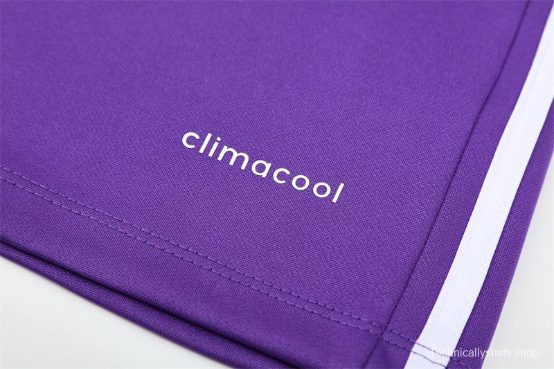 Retro 16/17 Real Madrid Purple Half Zipper Jacket+Long Pants