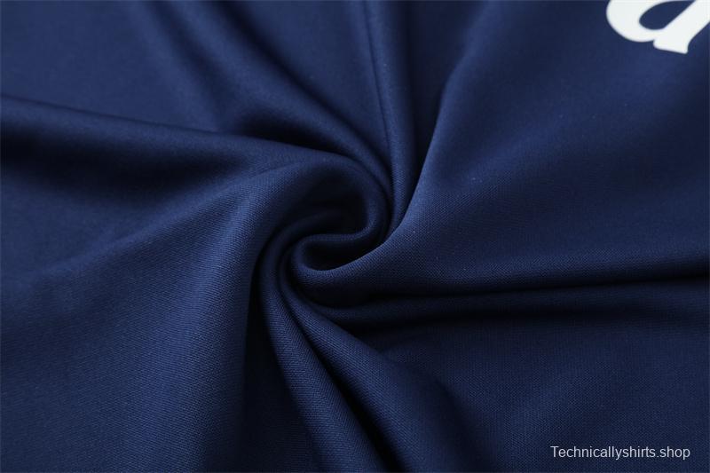 Retro 16/17 Real Madrid Royal Blue Half Zipper Jacket