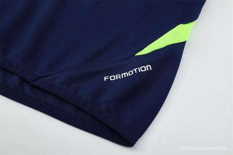 Retro 12/13 Real Madrid Royal Blue Half Zipper Jacket+Long Pants