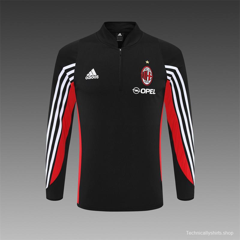 Retro 03/04 AC Milan Black Half Zipper Jacket