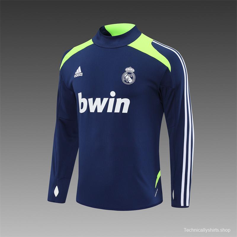 Retro 12/13 Real Madrid Royal Blue Half Zipper Jacket