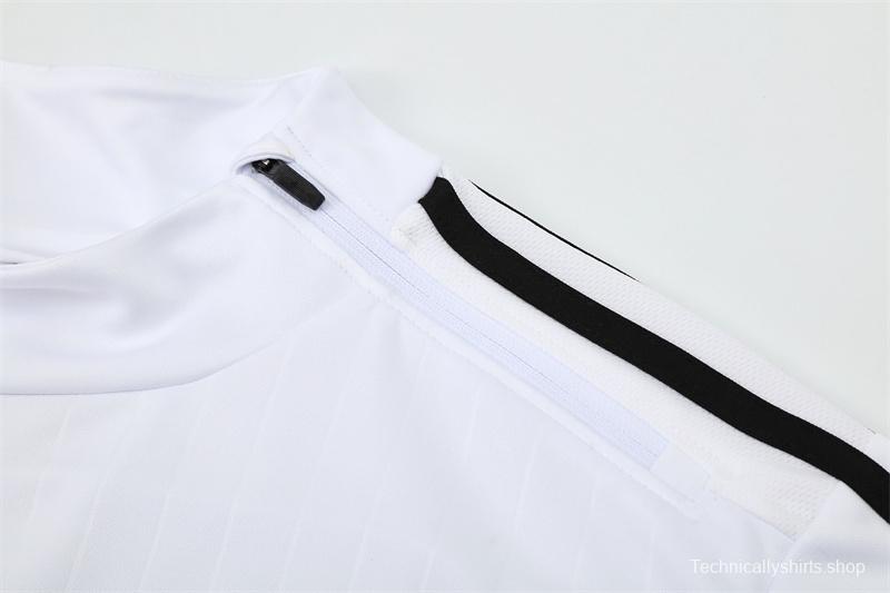 Retro 15/16 Real Madrid White Half Zipper Jacket