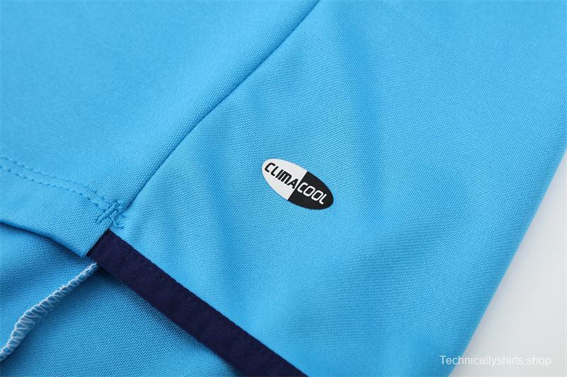 Retro 05/06 Real Madrid Light Blue Half Zipper Jacket+Long Pants