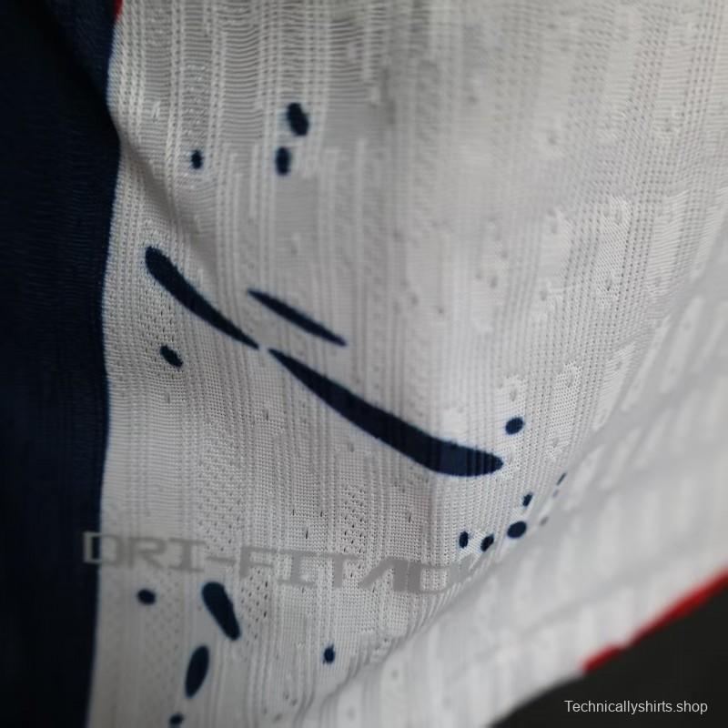 Player Version 25/26 PSG/Paris Saint-Germain White with Abstract Art Pattern Jersey