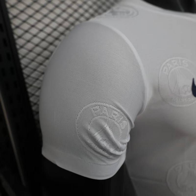 Player Version 25/26 PSG White with Embossed PSG Badge Pattern Jersey