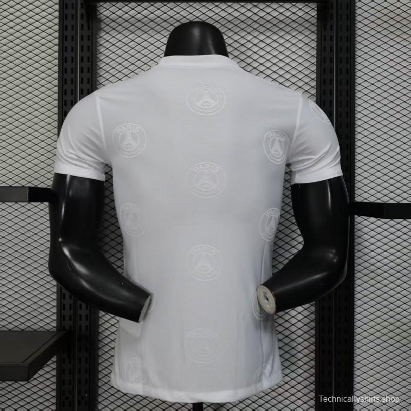 Player Version 25/26 PSG White with Embossed PSG Badge Pattern Jersey