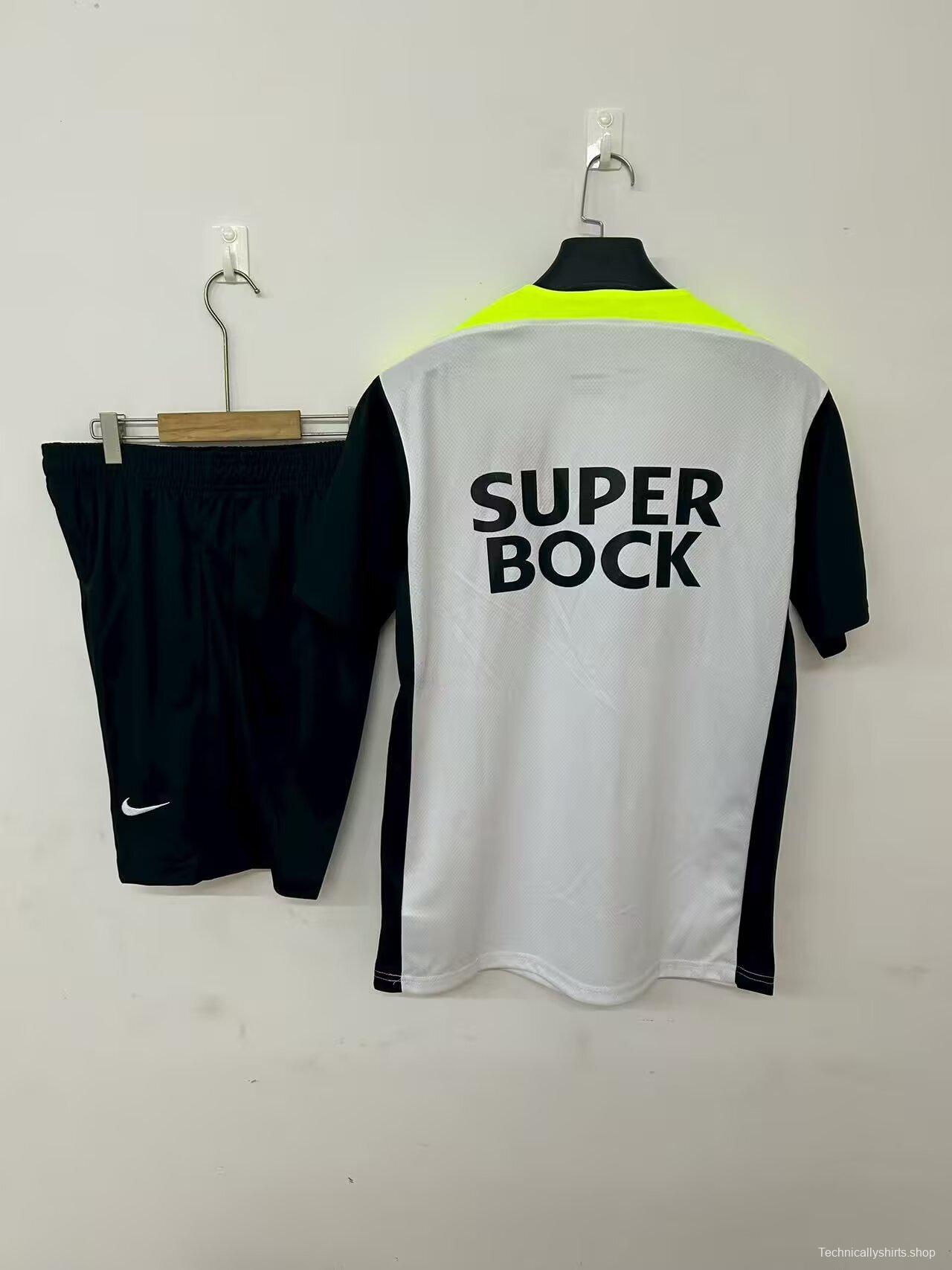 25/26 Sporting Lisbon Pre-match Training Jersey Off-white+Shorts