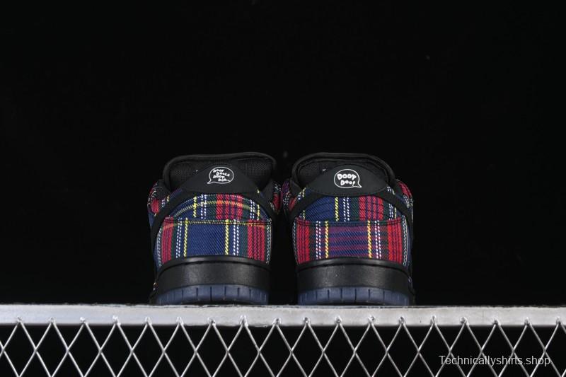 Nike SB Dunk Low Nardwuar Collaboration Scottish Plaid Low-Top Casual Skate Shoes - II1493-600