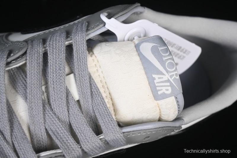 Dior Air Jordan 1 Low White Grey Collaboration Low-Top Sneakers - CN8608-002