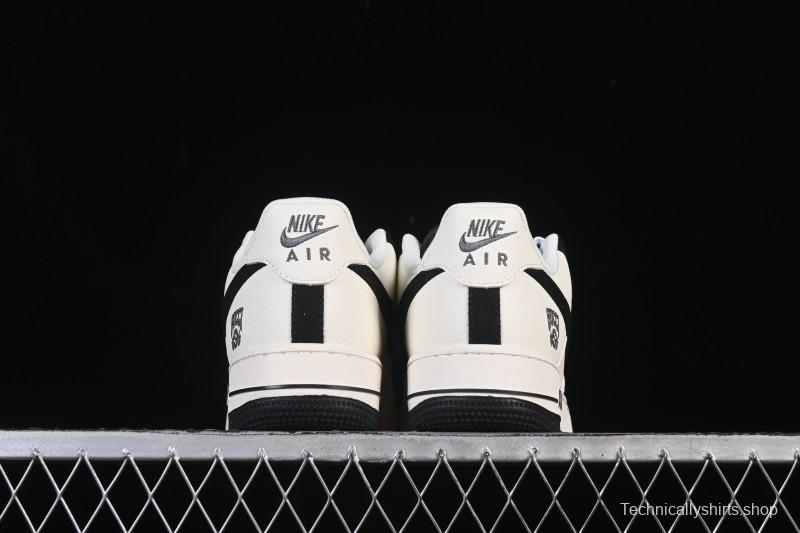 Nike Air Force 1 '07 Low Gucci Collaboration Off-White Black Canvas Hook Low-Top Casual Sneakers - XD2588-605