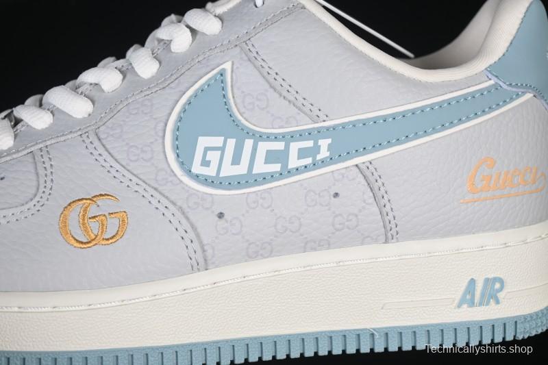 Nike Air Force 1'07 Low Gucci Collaboration Gray Blue Casual Sneakers - YF9511-800