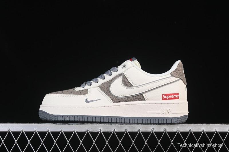 Nike Air Force 1 '07 Low Supreme Collaboration Beige Canvas Casual Sneakers - XX3168-210