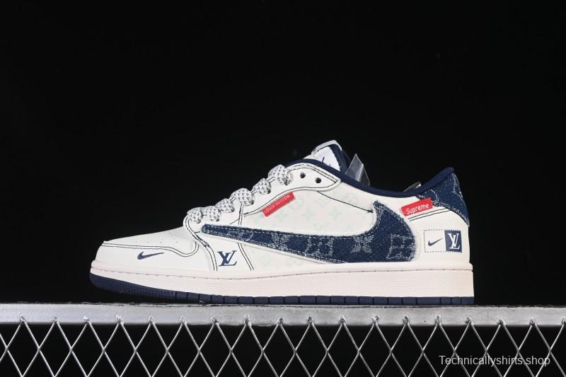 Nike Travis Scott x Fragment Design x Air Jordan 1 Low OG SP AJ1 Low Top Casual Sneakers - CX5050-Y16