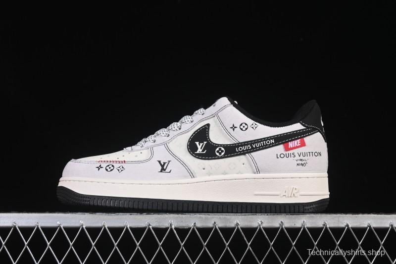 Nike Air Force 1 '07 Low LV Collaboration Black Swoosh Woven Label Casual Sneakers - CX5050-Y23
