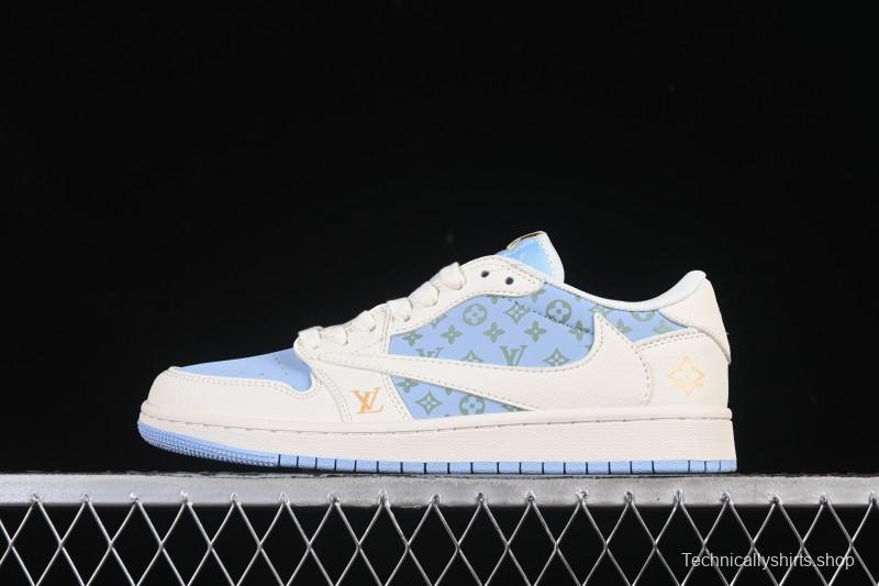 Nike Travis Scott x Fragment Design x Air Jordan 1 Low OG SP AJ1 Low Top Casual Sneakers - ZH2598-163