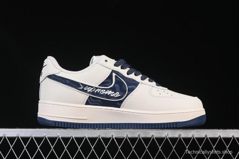 Nike Air Force 1'07 Low Supreme Co-branded Ripple Beige Blue Casual Skate Shoes - XY2025-001