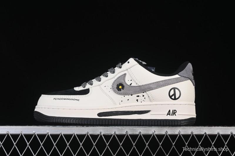 Nike Air Force 1 '07 Low G-Dragon Collaboration Daisy Beige Black Grey Casual Sneakers - QW5606-265