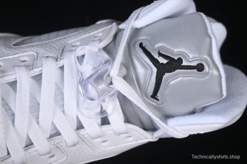 Nike Air Jordan 5 Retro White Metallic Basketball Shoes - HQ7978-103