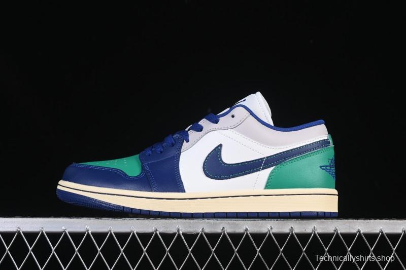 Nike Air Jordan 1 Low AJ1 Blue Green Colorway Low-Top Casual Skate Shoes - 553558-147