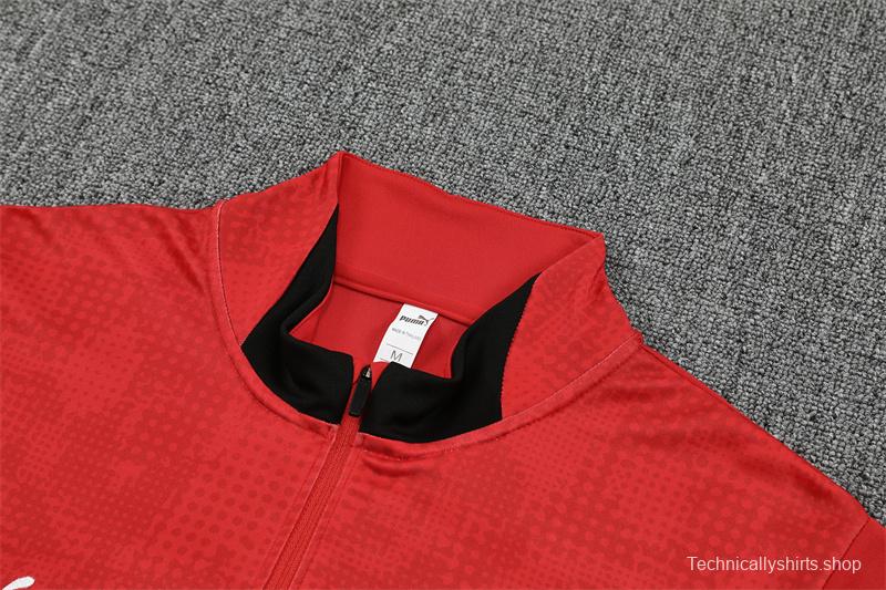 25/26 AC Milan Red Camouflage Half Zipper Jacket+Long Pants