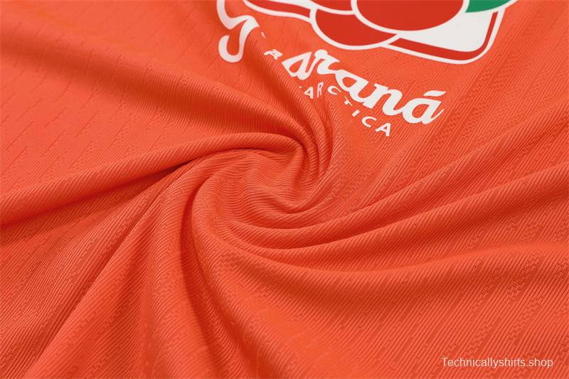 Player Version 25/26 Brazil Orange Half Zipper Jacket+Long Pants