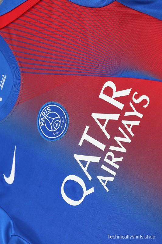 25/26 PSG Red/Blue Short Sleeve Jersey+Shorts