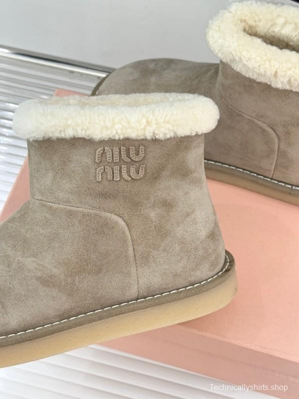 Miu Miu Retro Shearling Platform Snow Boots - KFY00300