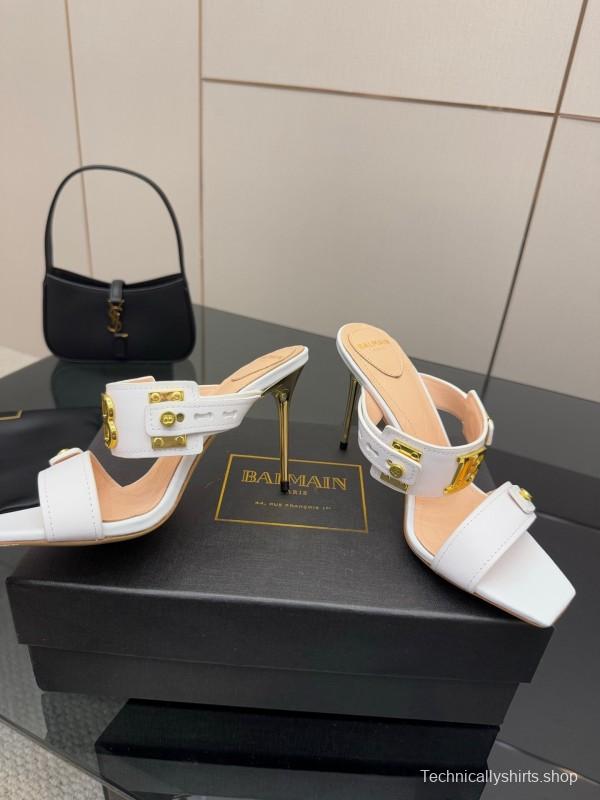 Balmain 2025 SS Metal Heel High Heel Sandals - KFY00320
