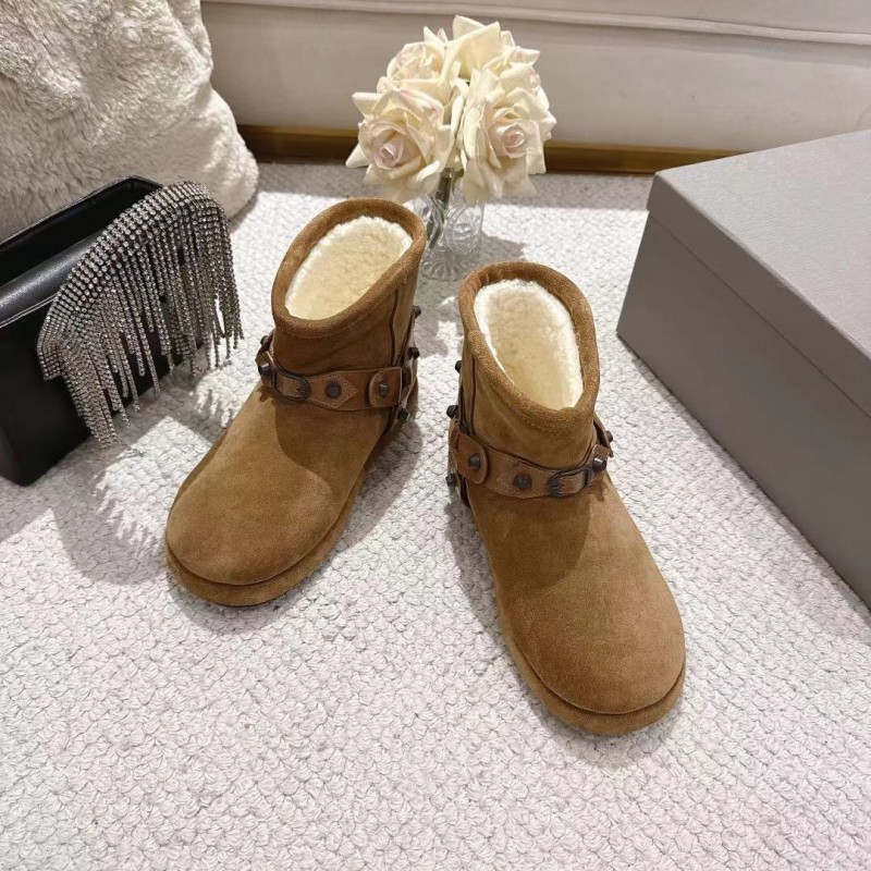 Balenciaga F022 Wool Short Boots Snow Boots - F022