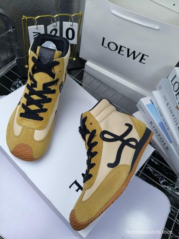 LOEWE High-Top German Training Sneakers Retro Fashion Casual White Shoes - LY00330