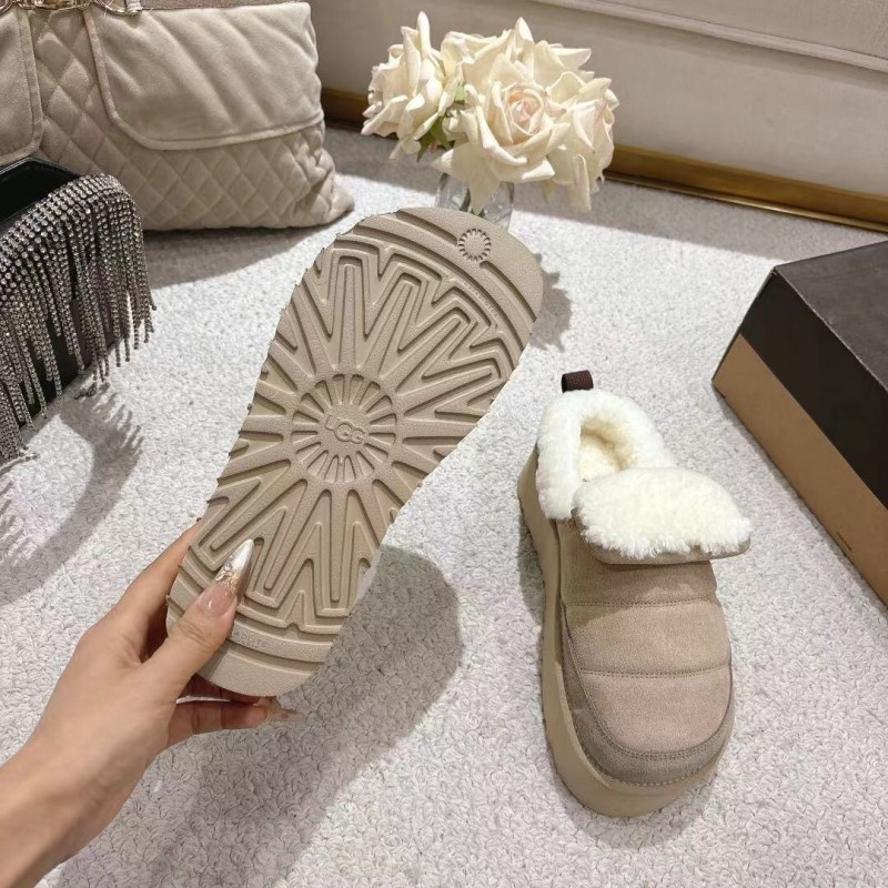 UGG 2025SS Michelin Caterpillar Slippers with Turned Fur Collar - LY00