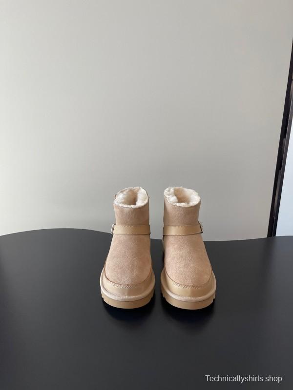 UGG 4512 Latest Buckle Flat Sole Premium Wool Anti-Slip Snow Boots - AS00290