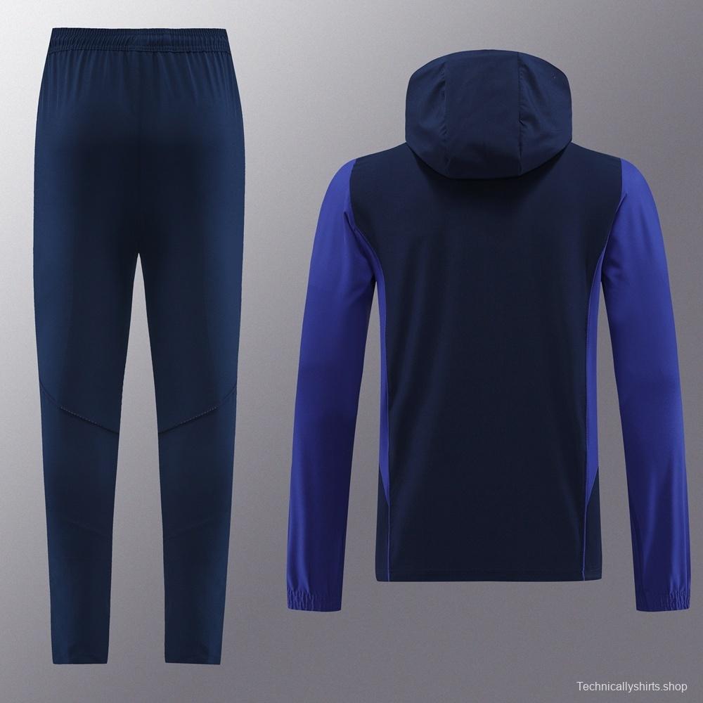 2025 Adidas Royal Blue Half Zipper Jacket+Long Pants S-2XL