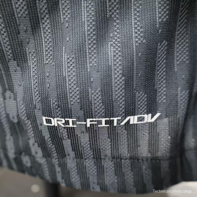 25/26 Player Version  Paris Saint-Germain Away Dark Grey with Vertical Stripe Pattern Jersey