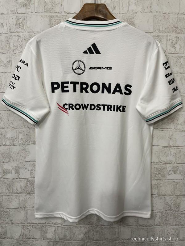 2026 F1 Mercedes-AMG Petronas F1 Team White with Teal and Black Trim Jersey