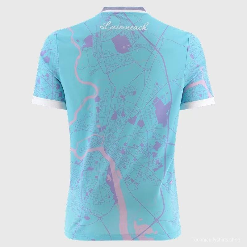 25/26 Limerick GAA Light Blue with Purple Map Design Away Jersey